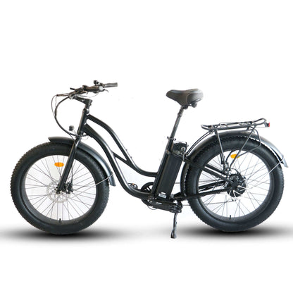 Coastal Cruiser Bikes - Fat Tire Step Thru 26x4 - 52v Beach Cruiser Electric Bike