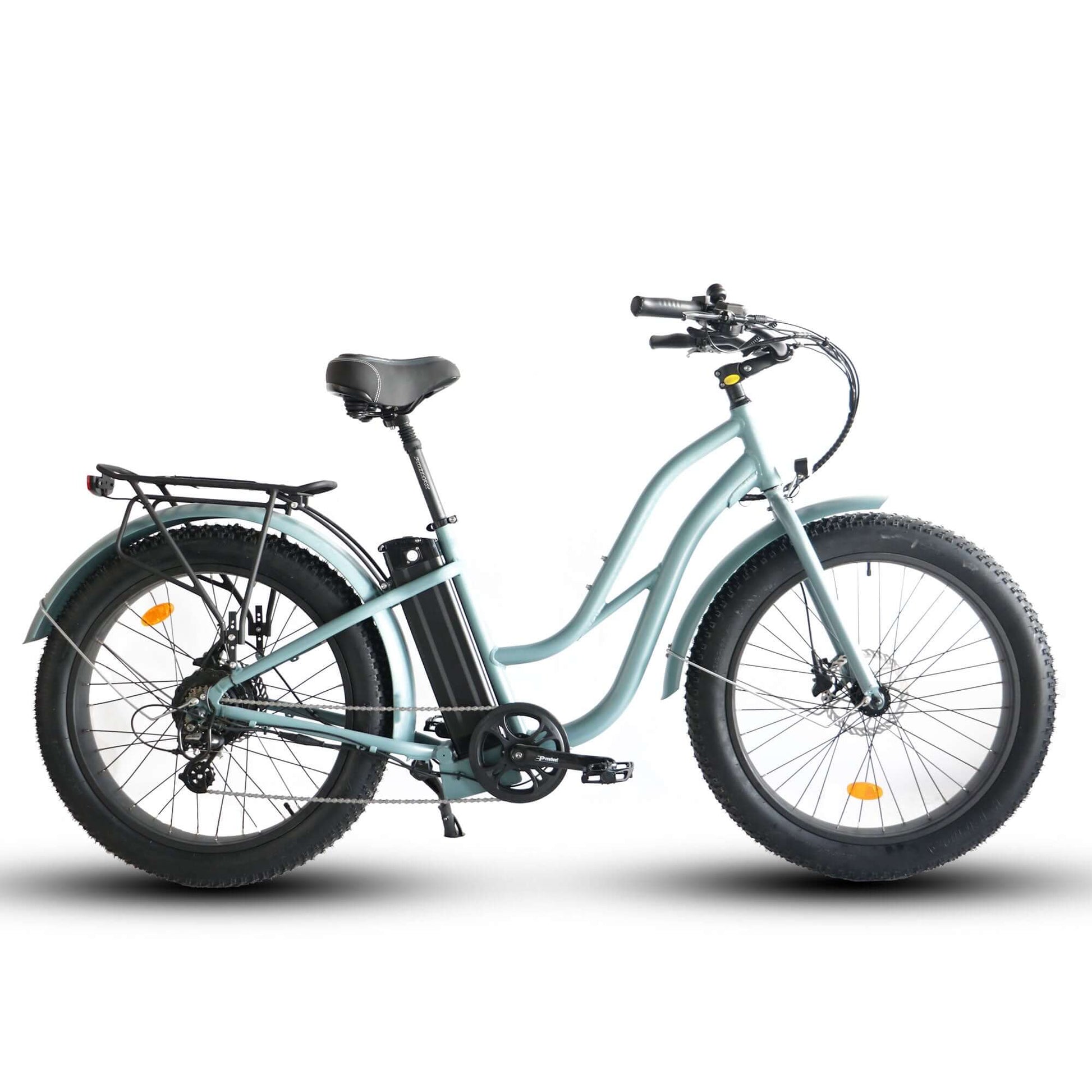 Coastal Cruiser Bikes - Fat Tire Step Thru 26x4 - 52v Beach Cruiser Electric Bike