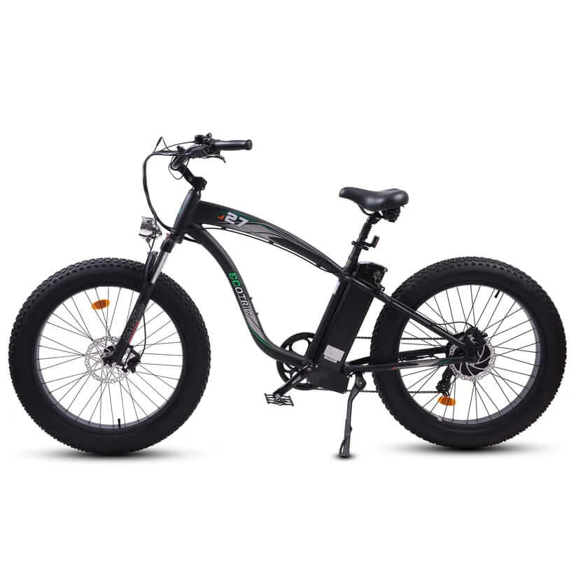 Ecotric Bikes - Ecotric Hammer Electric Fat Tire Beach Snow Bike, Matt Black