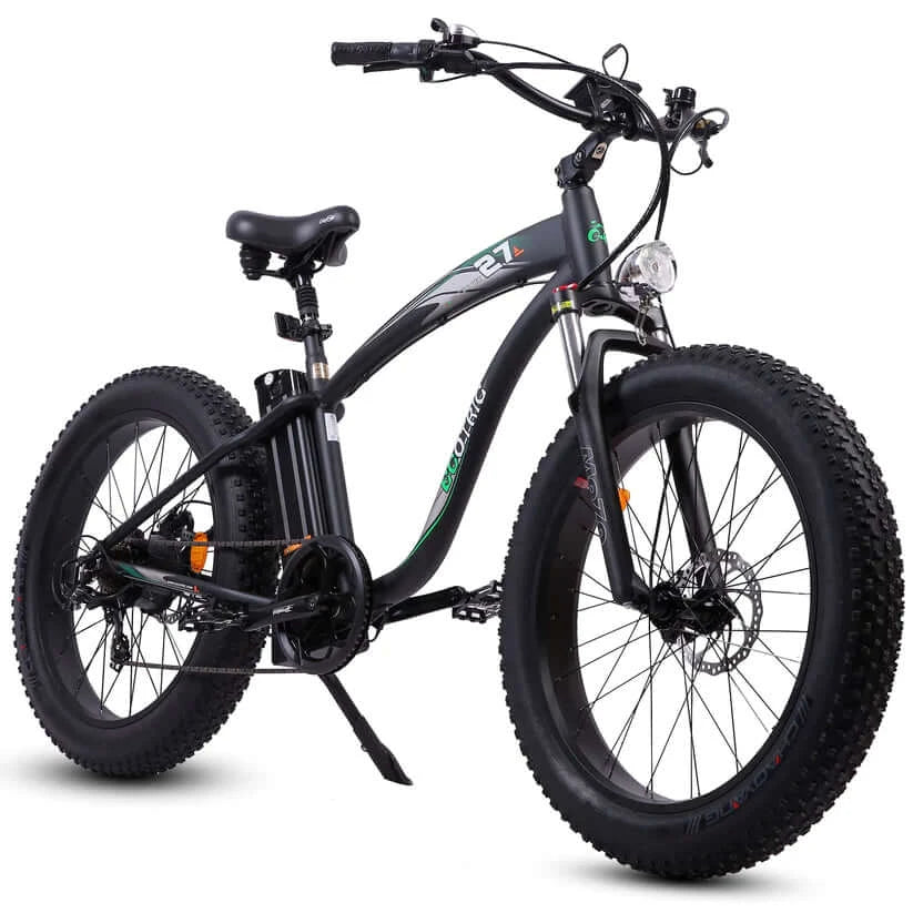 Ecotric Bikes - Ecotric Hammer Electric Fat Tire Beach Snow Bike, Matt Black