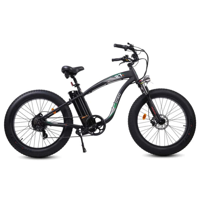 Ecotric Bikes - Ecotric Hammer Electric Fat Tire Beach Snow Bike, Matt Black