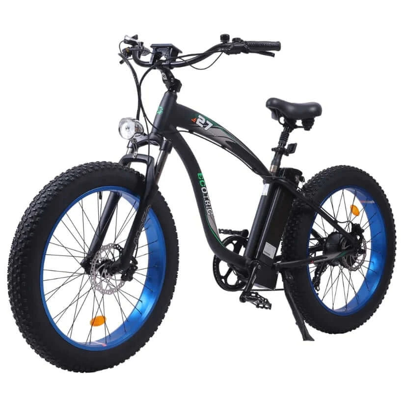 Ecotric Bikes - Ecotric Hammer Electric Fat Tire Bike, Blue | Orange Rims