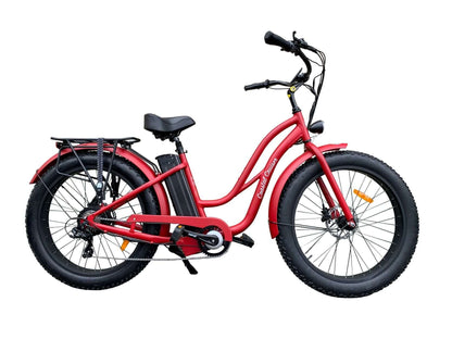 Coastal Cruiser Bikes - 750w Fat Tire Cruiser Step Thru 26x4 Electric Bike