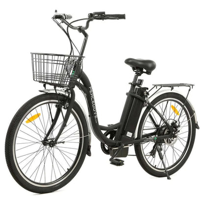 Ecotric Bikes - Ecotric 26inch Peacedove Electric City Bike w/ Basket and Rear Rack