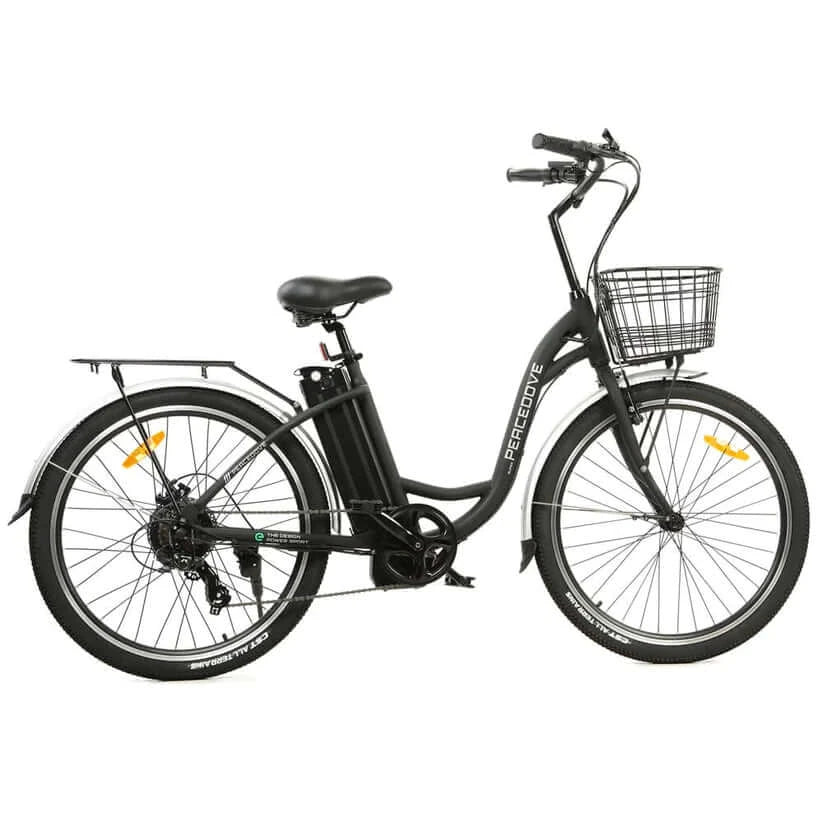 Ecotric Bikes - Ecotric 26inch Peacedove Electric City Bike w/ Basket and Rear Rack