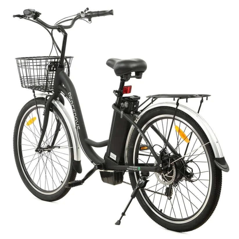 Ecotric Bikes - Ecotric 26inch Peacedove Electric City Bike w/ Basket and Rear Rack