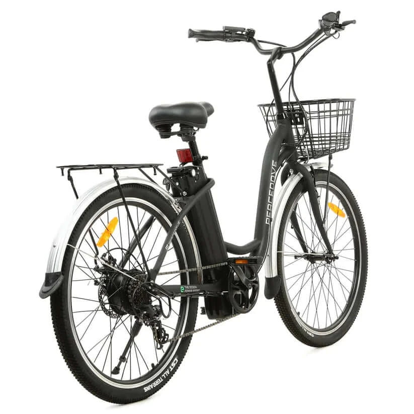 Ecotric Bikes - Ecotric 26inch Peacedove Electric City Bike w/ Basket and Rear Rack