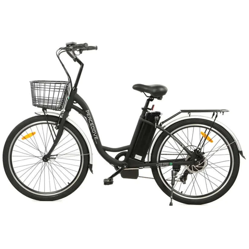 Ecotric Bikes - Ecotric 26inch Peacedove Electric City Bike w/ Basket and Rear Rack