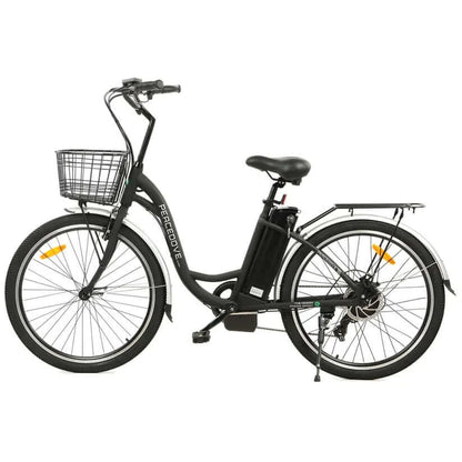 Ecotric Bikes - Ecotric 26inch Peacedove Electric City Bike w/ Basket and Rear Rack