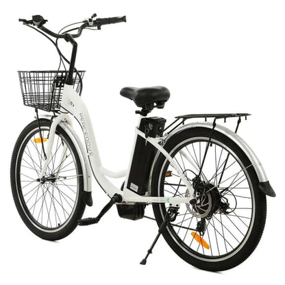 Ecotric Bikes - Ecotric 26inch Peacedove Electric City Bike w/ Basket and Rear Rack