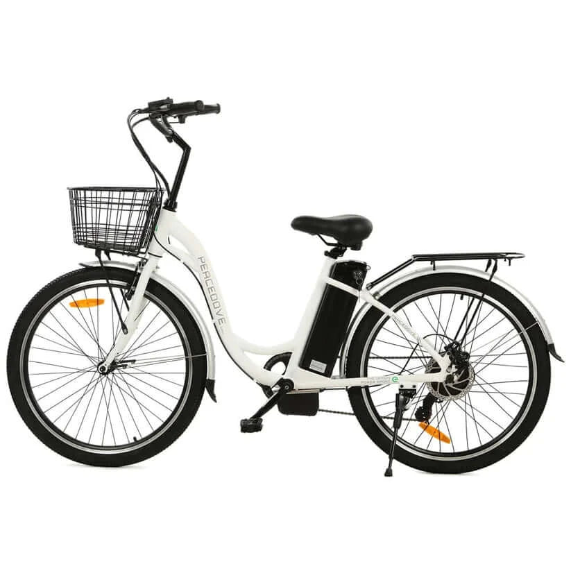 Ecotric Bikes - Ecotric 26inch Peacedove Electric City Bike w/ Basket and Rear Rack