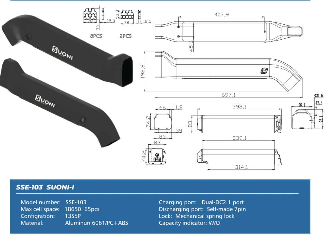 Eunorau Bikes - Built-in Battery, META275 / META275-ST / FAT-HS / DEFENDER / DEFENDER-S