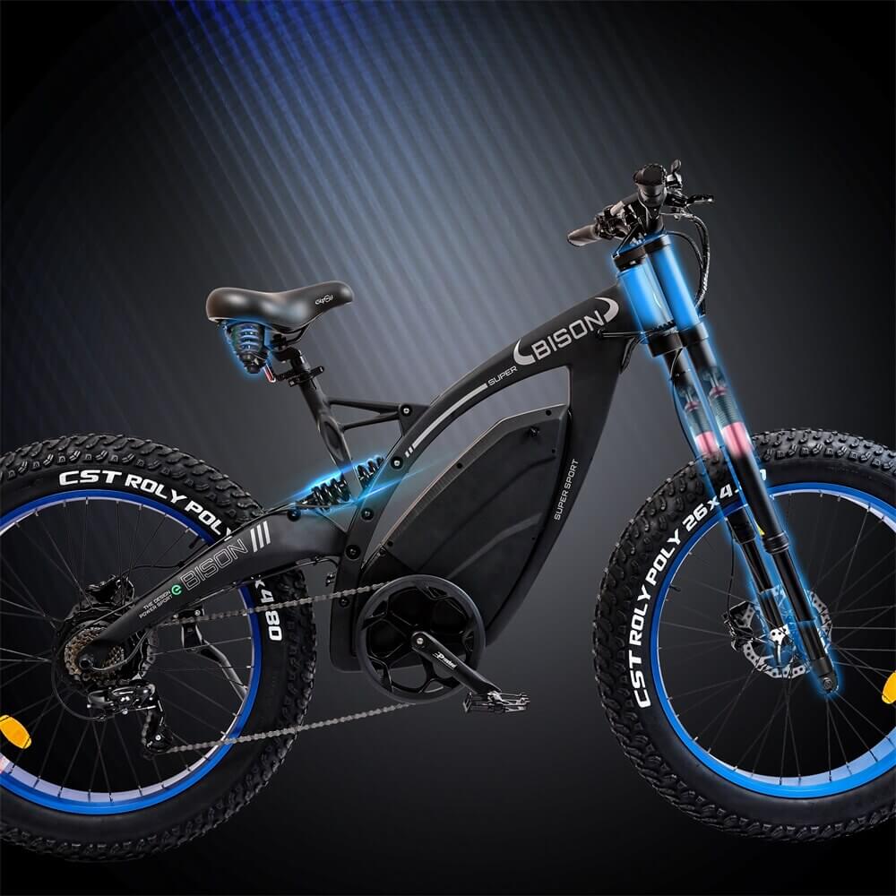 Ecotric Bikes - Ecotric 48v 17.5AH 1000W Big Fat Tire Ebike Bison, Matt Black