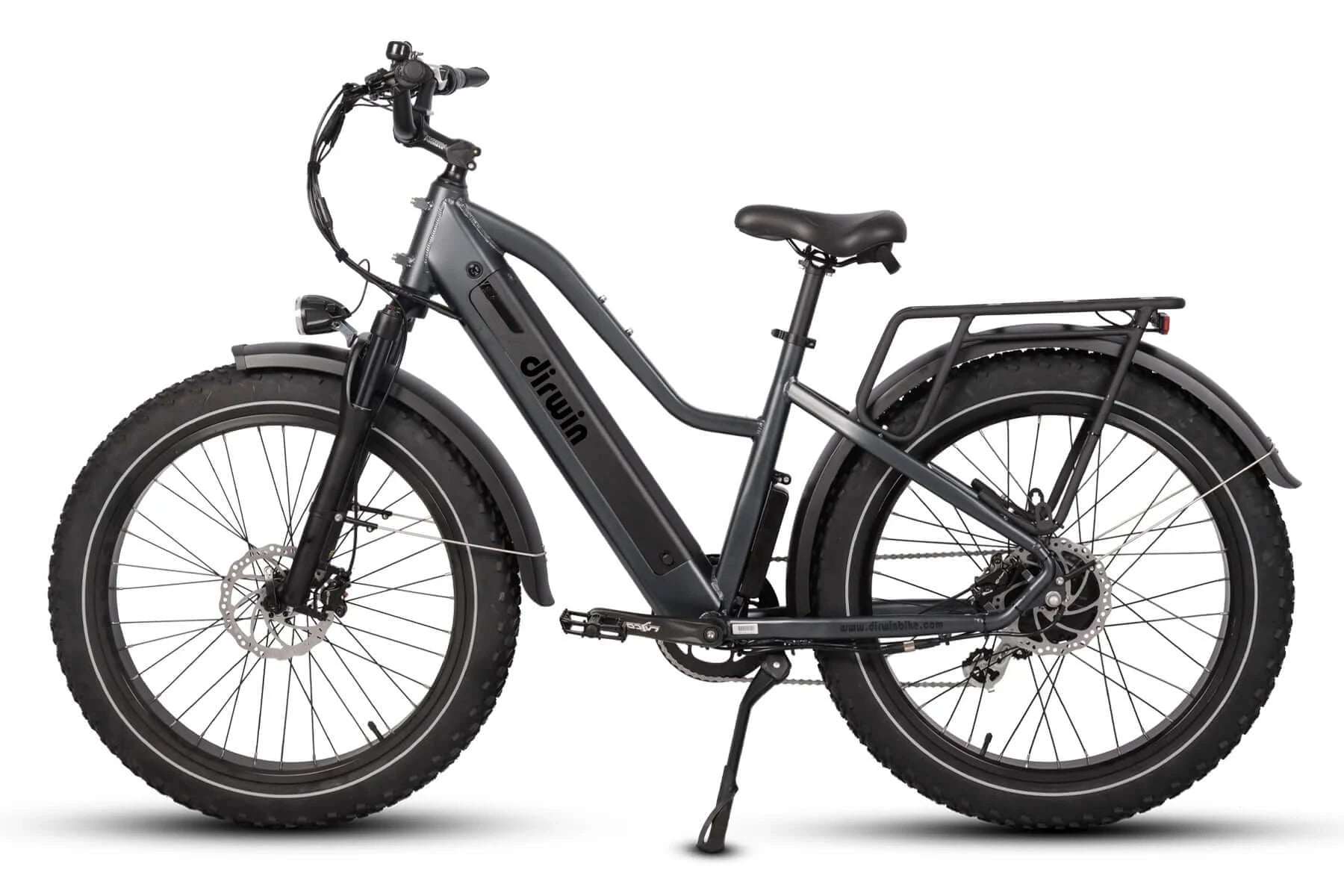 Dirwin Bike B2B - Dirwin Pioneer Step-Thru Fat Tire Electric Bike, Grey