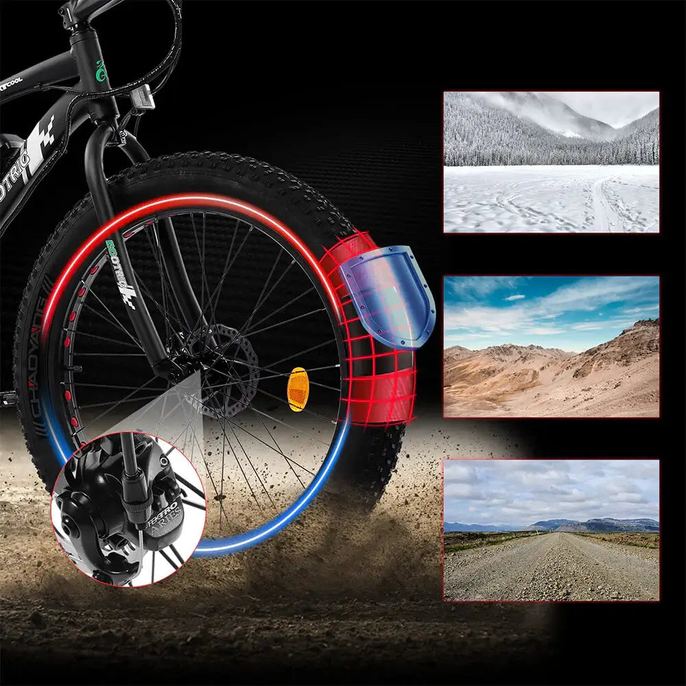 Ecotric Bikes - Ecotric Cheetah Fat Tire Beach Snow Electric Bike