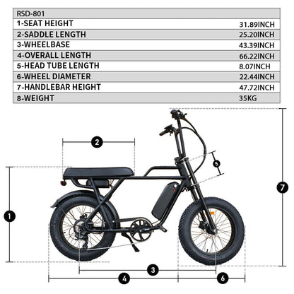 Coastal Cruiser Bikes - Ripper - 48V 750W Moto Style Electric Bike